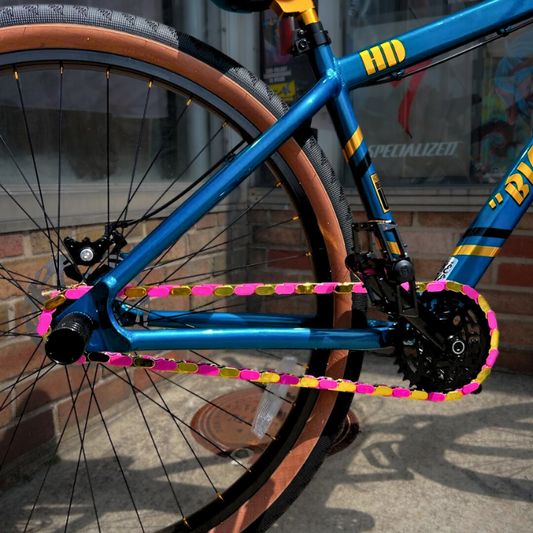 Gold & Pink Chain Caps