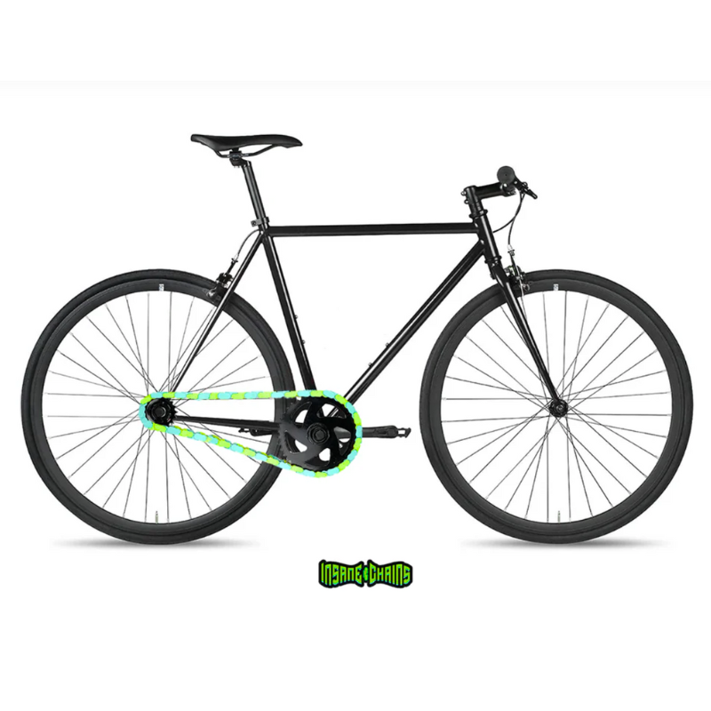 Teal & Bright Green Chain Caps