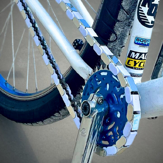 Chrome & White Chain Caps