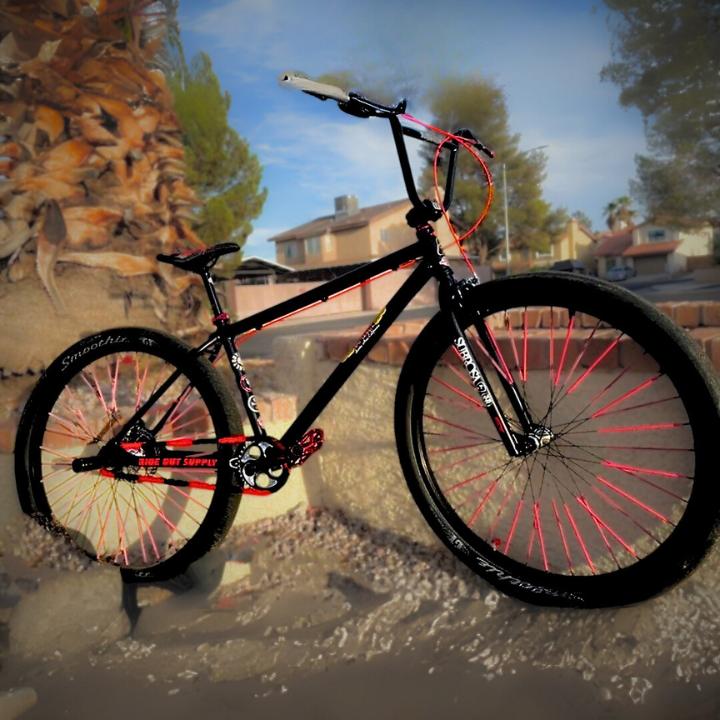 Big Wheelie bike with black and red accents showcasing Insane Chains and a bold design.