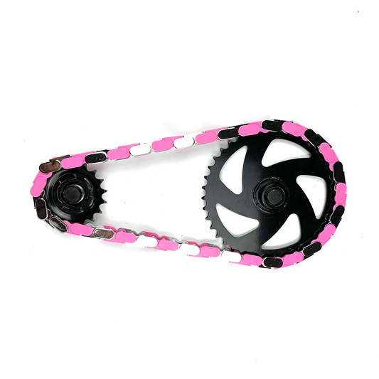 Chrome & Pink Chain Caps