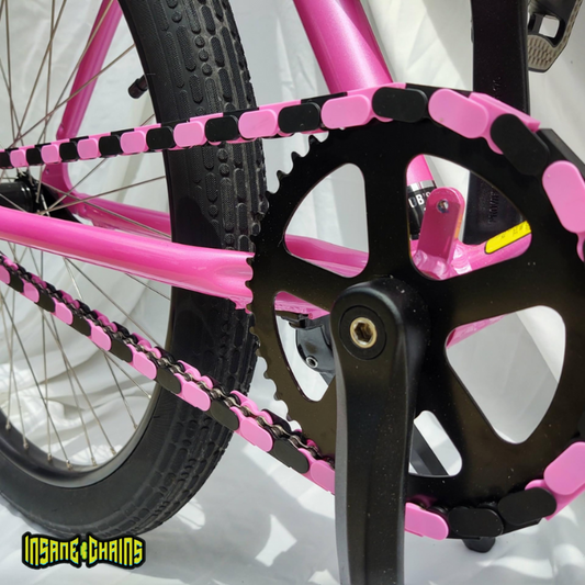 BMX Bikes Best Brands featuring Insane Chains Black & Pink chain on a stylish BMX bike.