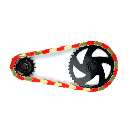 Gold & Red Chain Caps