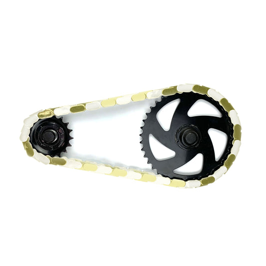 Gold & White Chain Caps