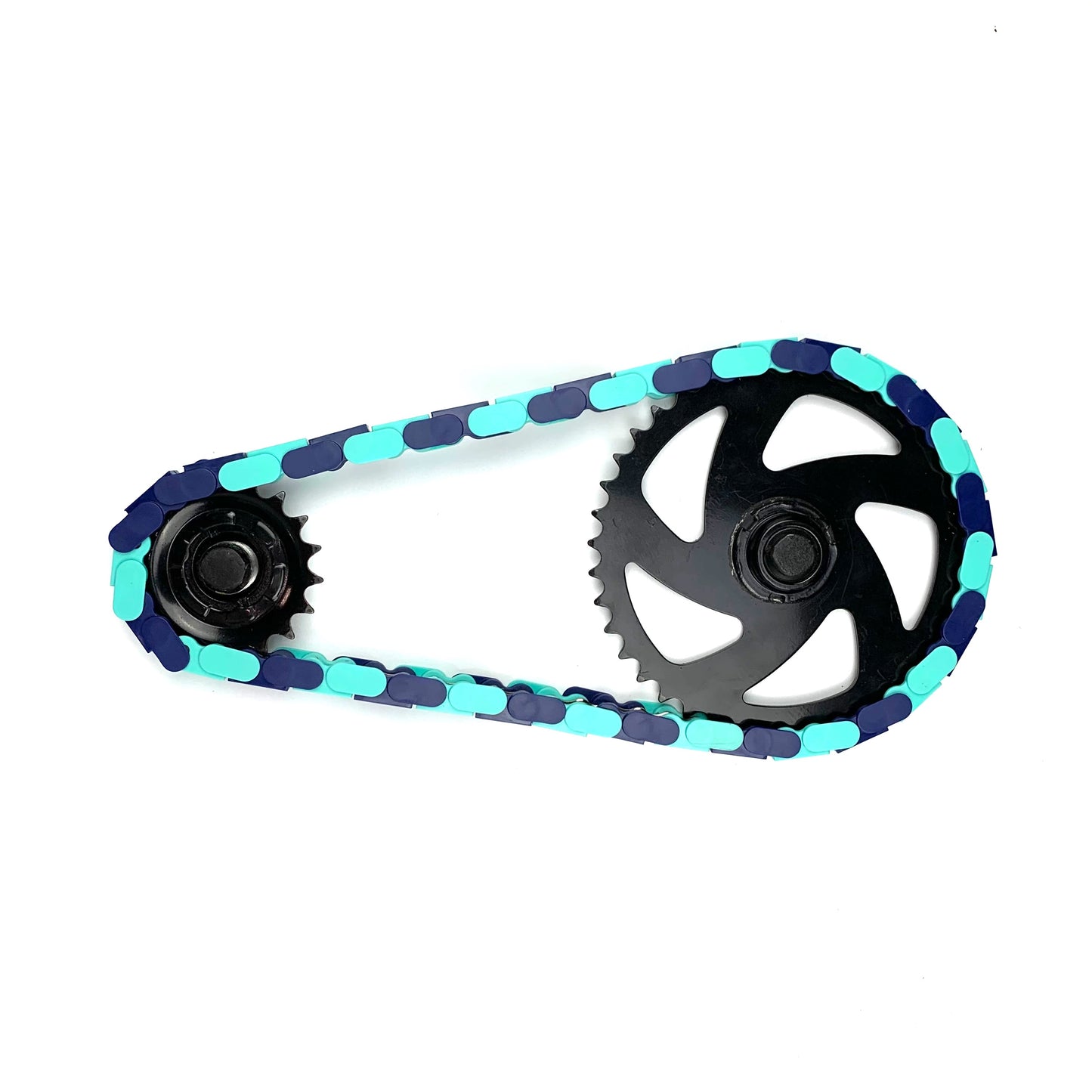Single Speed Bike Chain with blue and teal two tone design showcasing vibrant colors and modern style.