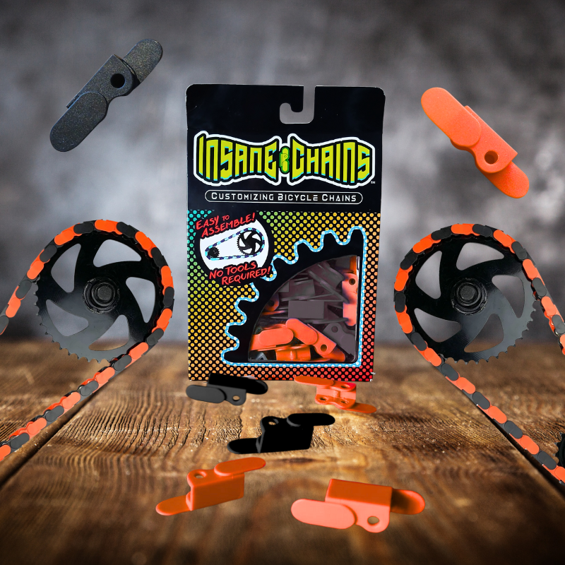 Black & Orange Chain Caps