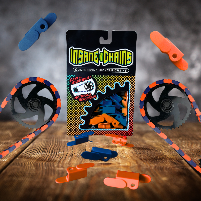 Blue & Orange Chain Caps