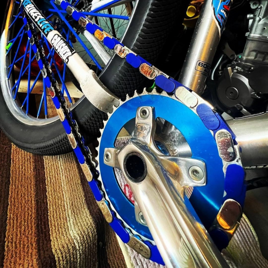 Chrome & Blue Chain Caps