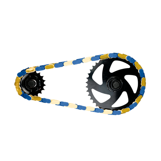 Gold & Blue Chain Caps