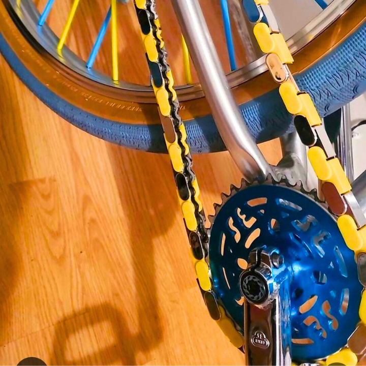 Chrome & Yellow Chain Caps | Insane Chains