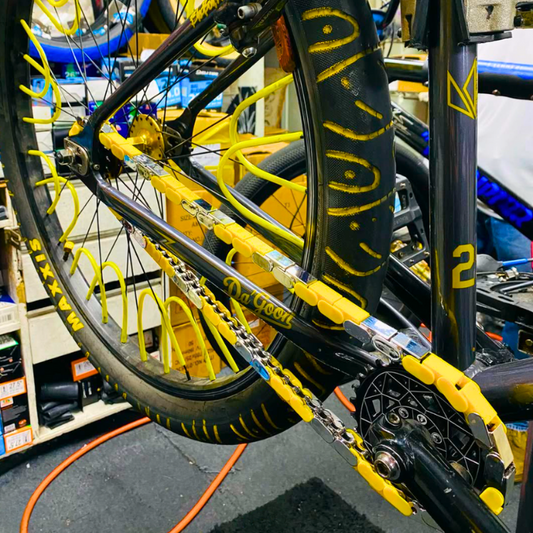 Chrome & Yellow Chain Caps