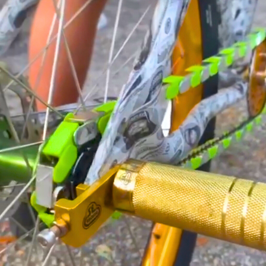 Chrome & Bright Green Chain Caps