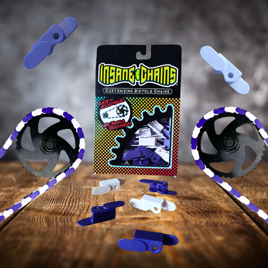 Purple & White Chain Caps