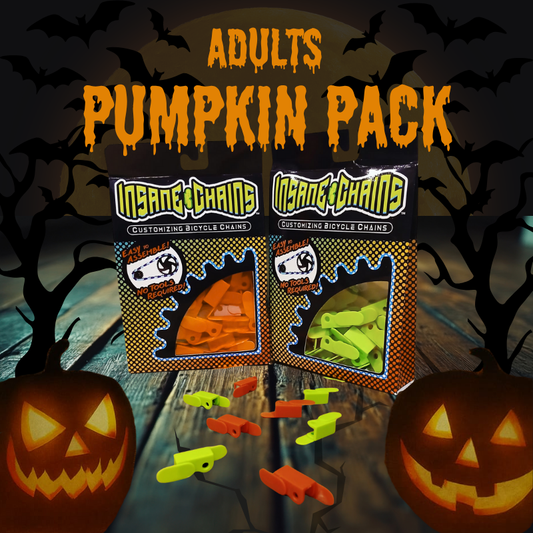 Adults & Teens Pumpkin 2 Pack Bunbdle (Orange and Green Snap-on Caps | Insane Chains