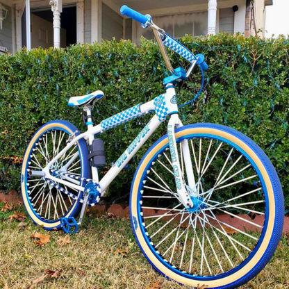 Blue & White Chain Caps