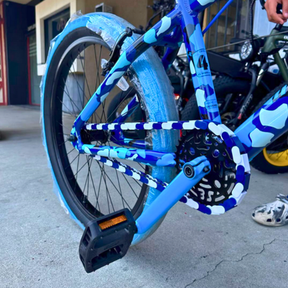 Blue & White Chain Caps