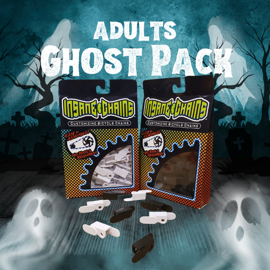 Adults & Teens Ghost 2 pack Bundle (White and Black) Snap-On Caps | Insane Chains