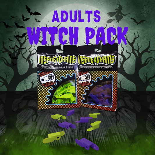 Adults & Teens Witch Bundle ( 1 x Green and 1 x Purple Pack) - Snap-On Caps | Insane Chains