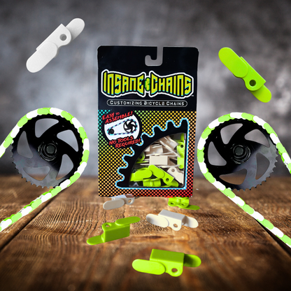 Green & White Chain Caps