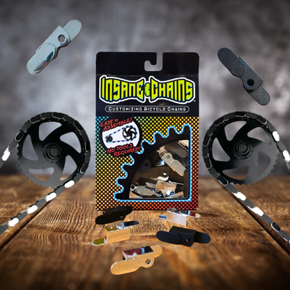 Chrome & Black Chain Caps