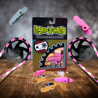 Chrome & Pink Chain Caps