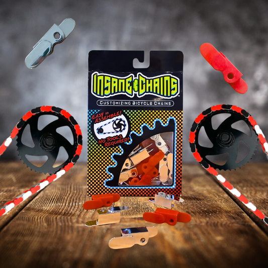 Chrome & Red Chain Caps