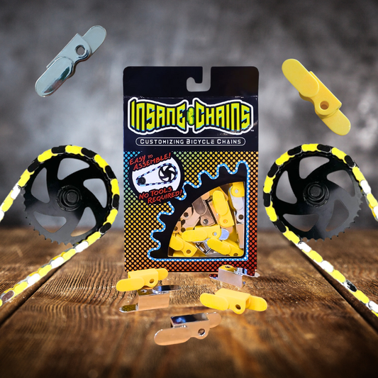 Chrome & Yellow Chain Caps