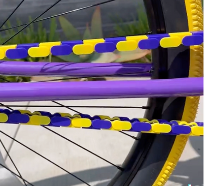 Purple & Yellow Chain Caps