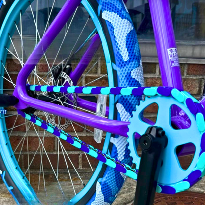 Blue & Teal Chain Caps