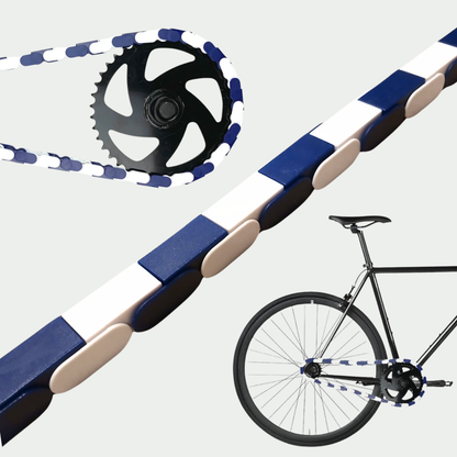 Blue & White Chain Caps