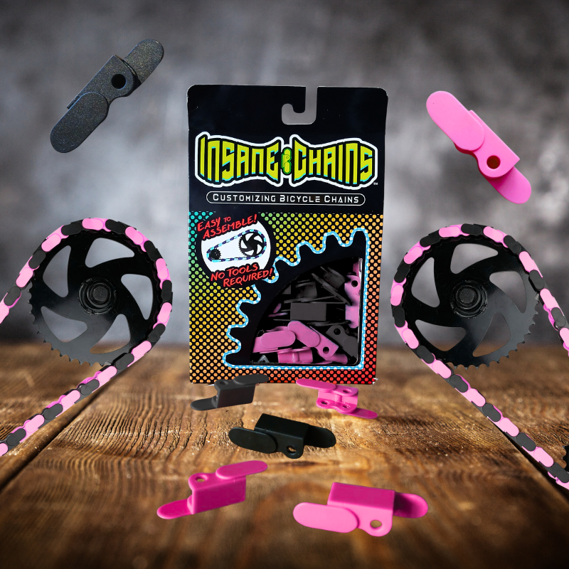 Black & Pink Chain Caps