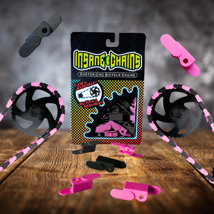 Black & Pink Chain Caps