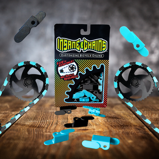 Black & Teal Chain Caps