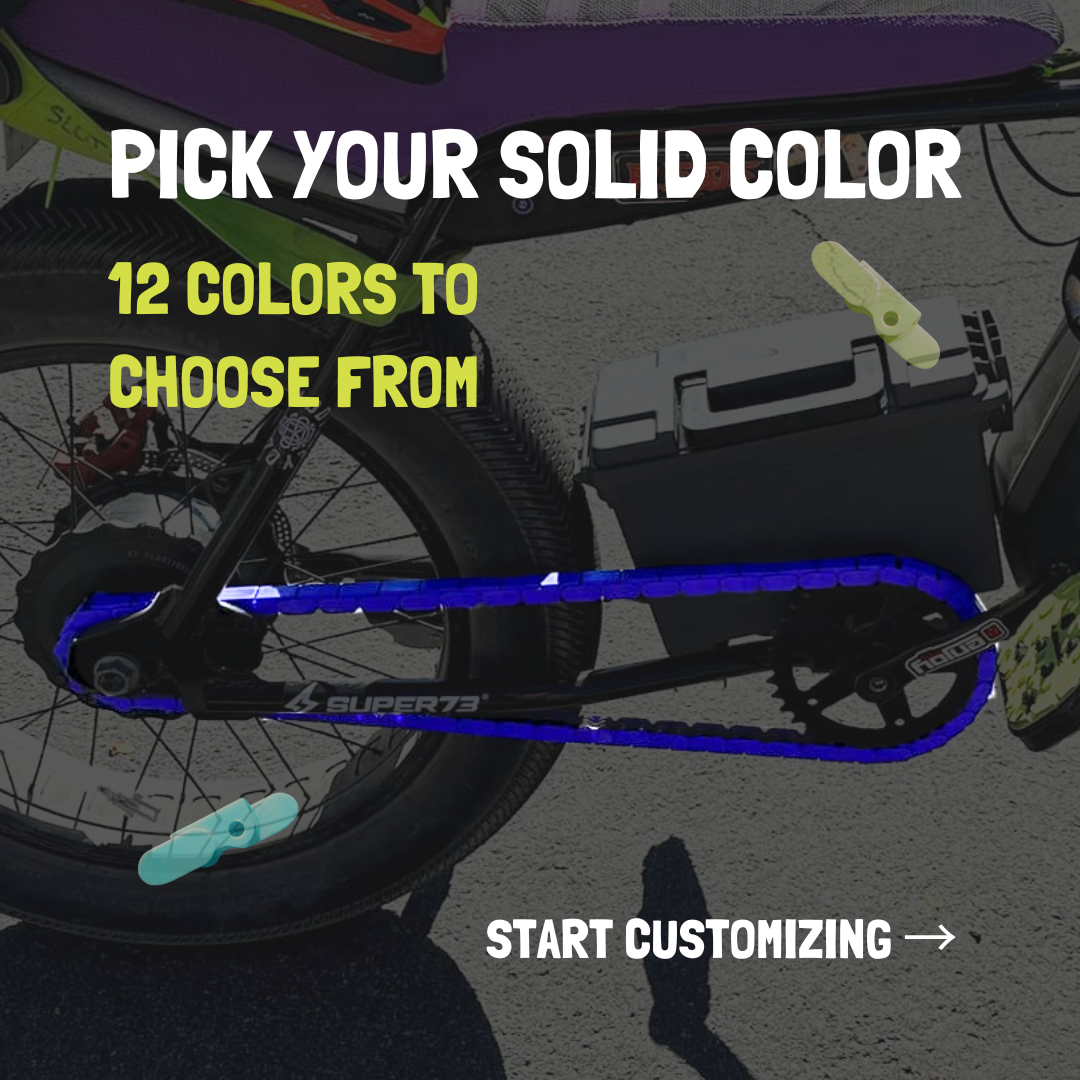 Insane Chains Solid Color Caps | Single-Speed E-Bike Chain