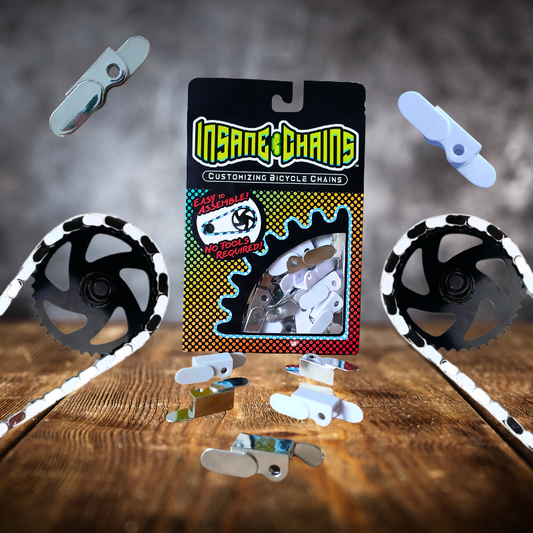 Chrome & White Chain Caps