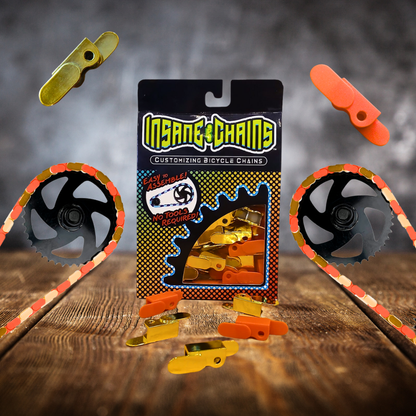 Gold & Orange Chain Caps