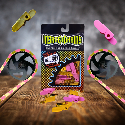 Gold & Pink Chain Caps