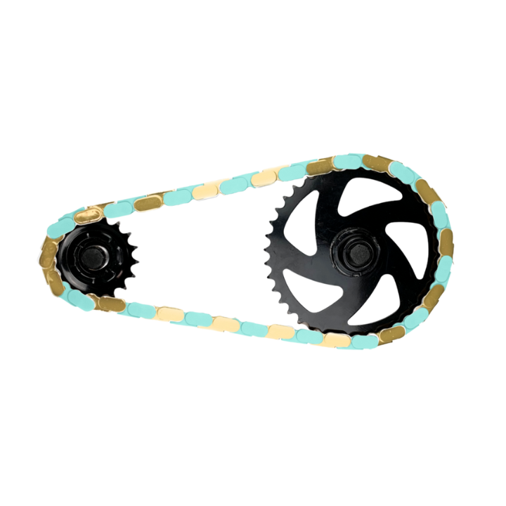 Gold & Teal Chain Caps