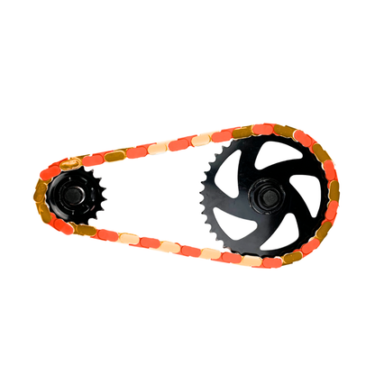 Gold & Orange Chain Caps