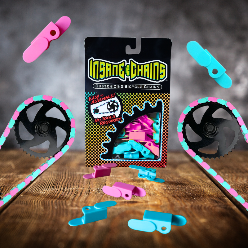 Teal & Pink Chain Caps