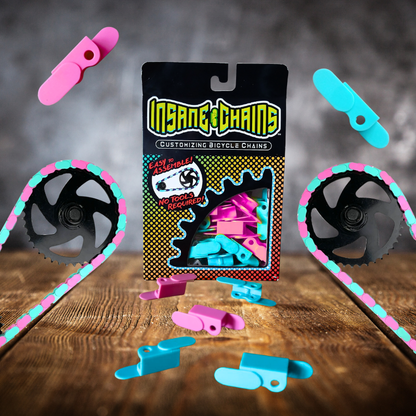 Teal & Pink Chain Caps