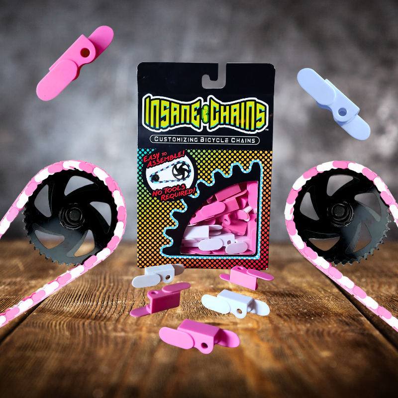 White & Pink Chain Caps