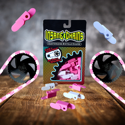 White & Pink Chain Caps