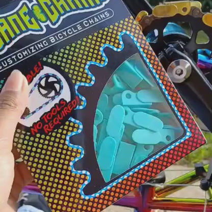 Gold & Teal Chain Caps