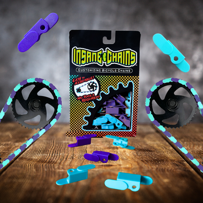 Purple & Teal Chain Caps