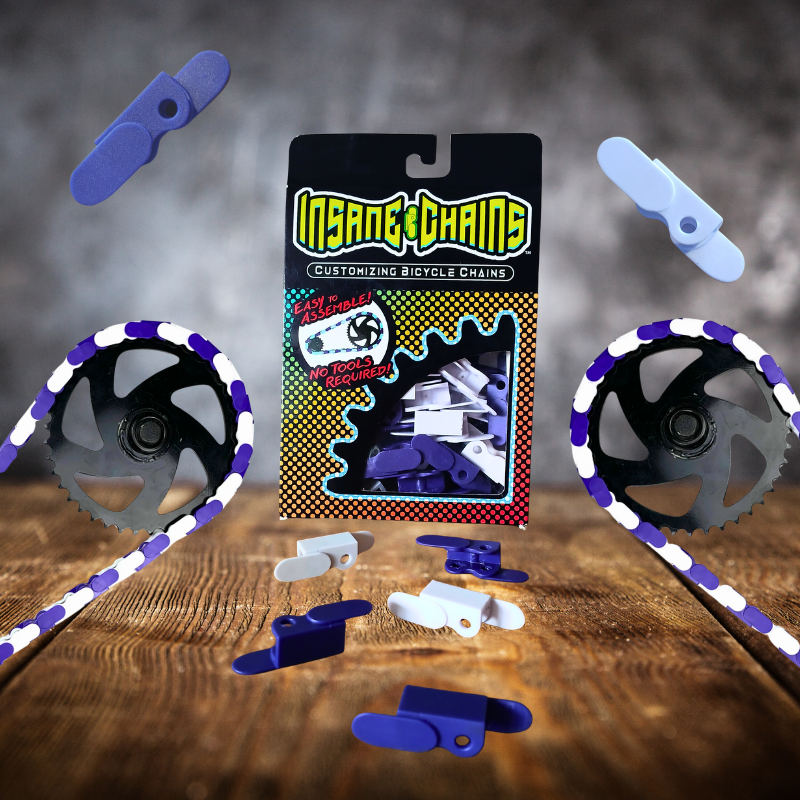 Purple & White Chain Caps