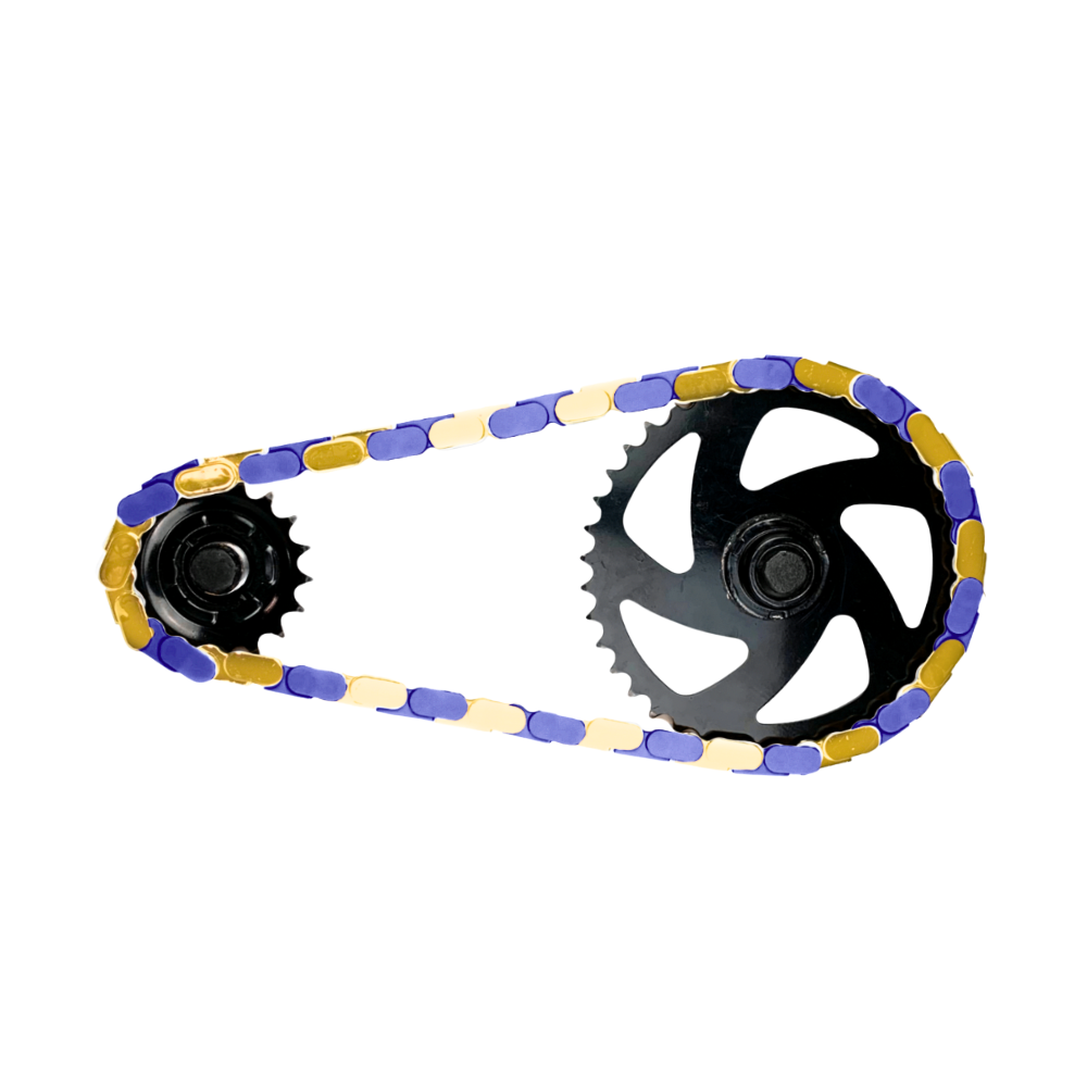 Gold & Purple Chain Caps