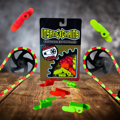 Red & Bright Green Chain Caps