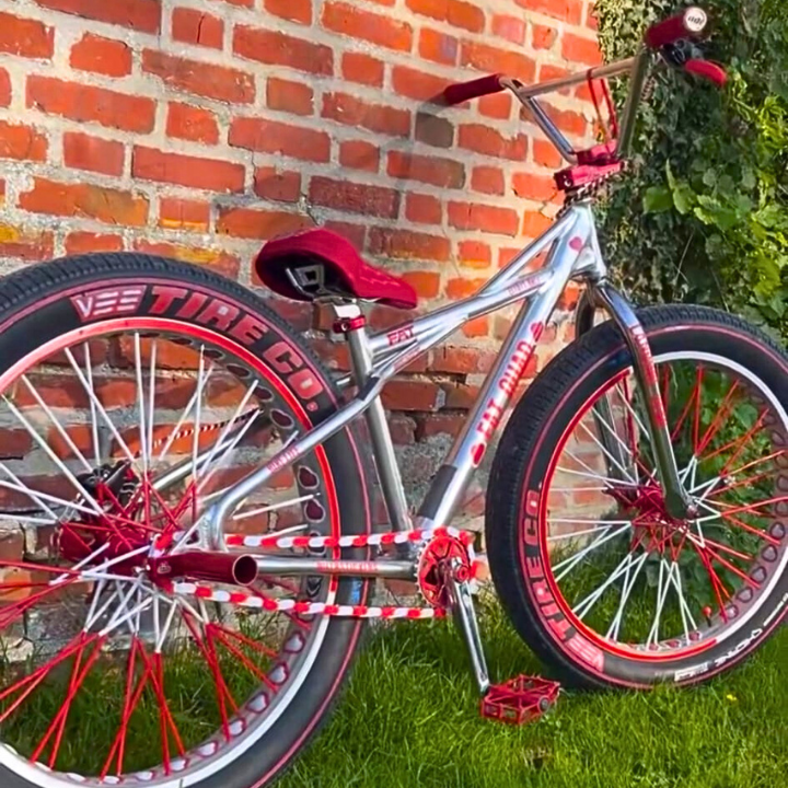 BMX Bikes Red featuring white and red two-tone design, perfect for park rides and street cruising.