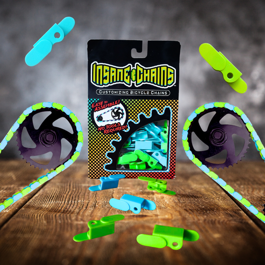 Teal & Bright Green Chain Caps